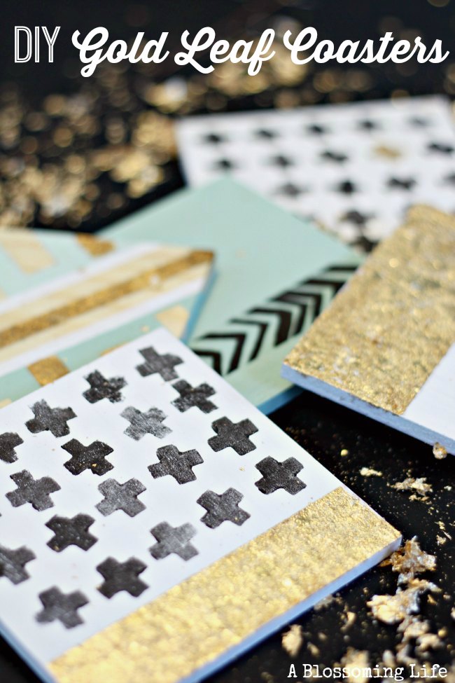 Anthropology inspired DIY gold leaf coasters (these would make a great handmade gift!)